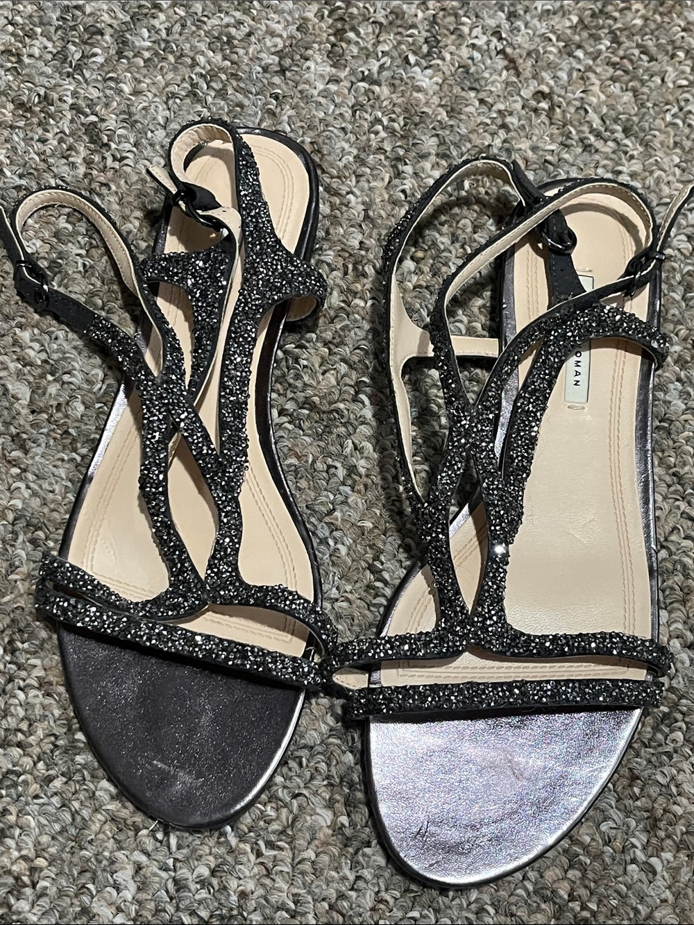 Zara Woman Sparkly Sandals 8